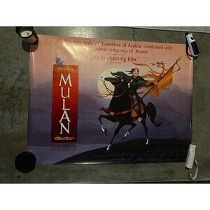 Vintage 90s 1998 Mulan UK Release Date Poster October 16th 90s Disney Rare Big